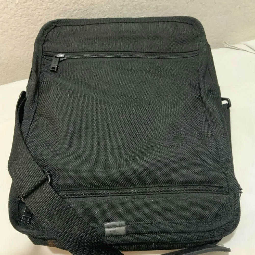 Tumi USA Crossbody Shoulder briefcase Bag  Nylon Black H15x W11”x D 6”